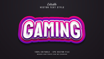 Bold Gaming Text Style with Colorful Gradient and Embossed Effect