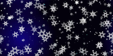 Falling Snowflakes seamless pattern flying snow
