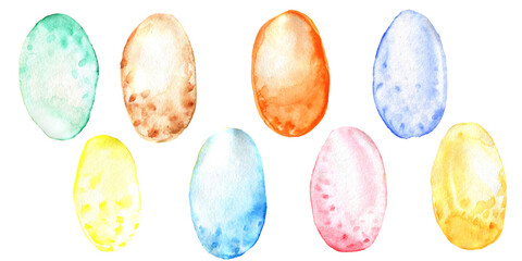 Easter eggs. Watercolor illustration on an isolated white background.