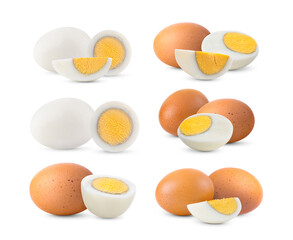 boiled egg isolated on white background