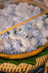 soybean, mung bean rice-crepe and coconut Thai sweetmeat foods