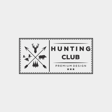 hunting deer bear duck logo vector illustration design