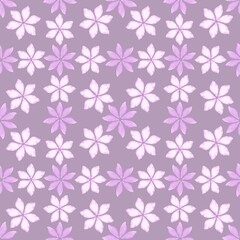 Floral pink pattern watercolor, purple background