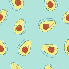 Vector avocado pattern. Simle style.