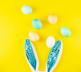 Easter day Bunny rabbit ear With Decorated Eggs