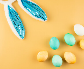 Easter day Bunny rabbit ear With Decorated Eggs