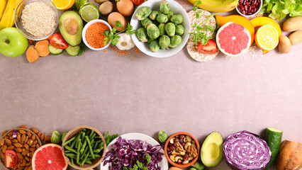 health food frame collection- top view