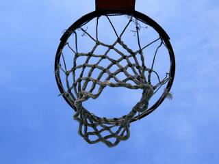 basketball hoop against the sky