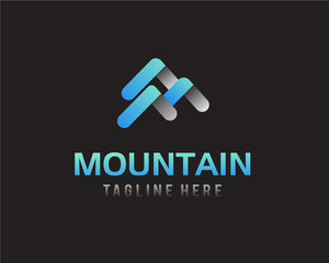 simple Abstract three mountain logo symbol design illustration inspiration