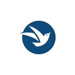 Abstract Bird inside a circle Logo design vector template