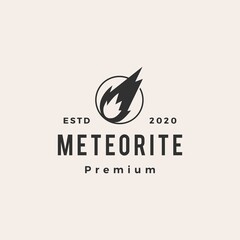meteorite impact hipster vintage logo vector icon illustration