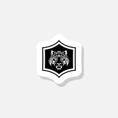 Tiger Face Shield Abstract Sticker Icon