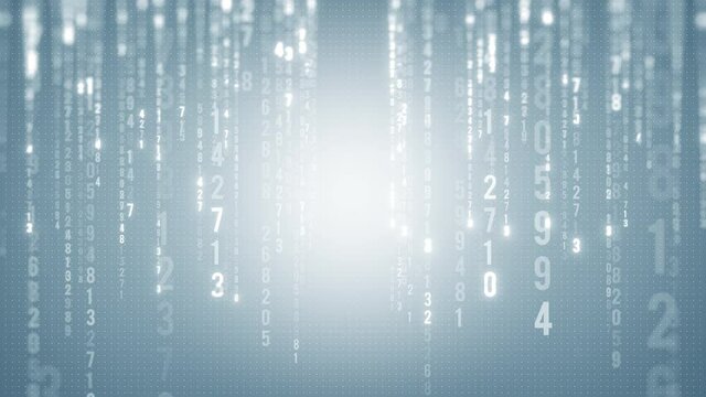 falling big data numbers abstract video