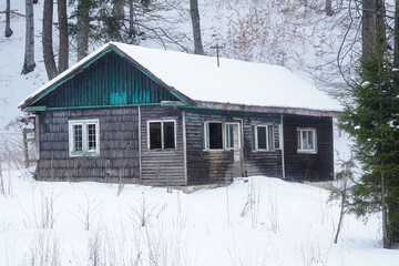 Abandoned cottage in Bucegi National Park, Romania.