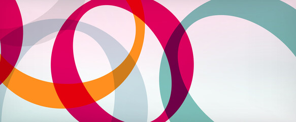 Obraz premium Ring geometric shapes, o letter repetition wallpaper. Abstract background for business or technology presentations, internet posters or web brochure covers