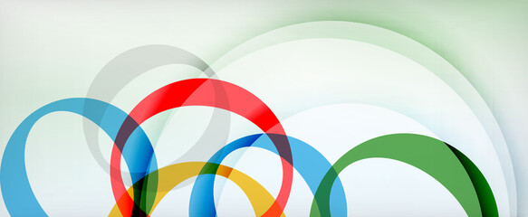 Obraz premium Ring geometric shapes, o letter repetition wallpaper. Abstract background for business or technology presentations, internet posters or web brochure covers