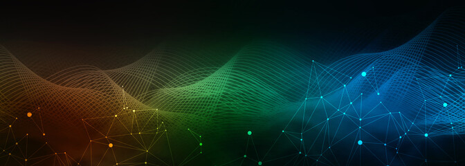 2d illustration Abstract futuristic electronic circuit technology background