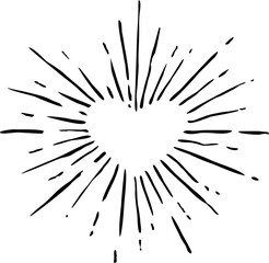 Fototapeta premium sunburst doodle, vintage radial burst, abstract line sunshine vector collection