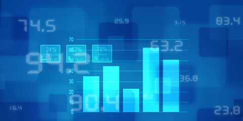 2d rendering Stock market online business concept. business Graph 
