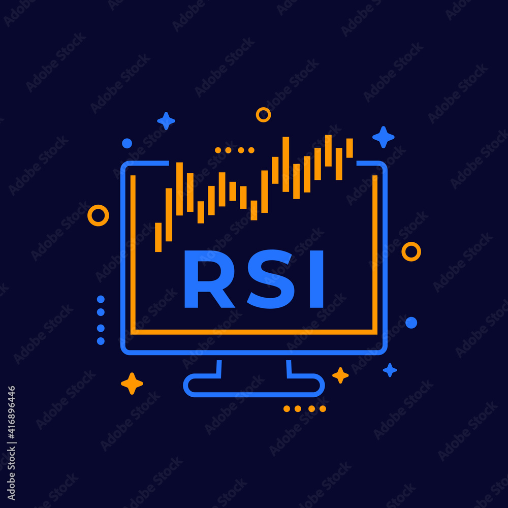 Poster rsi indicator icon, relative strength index