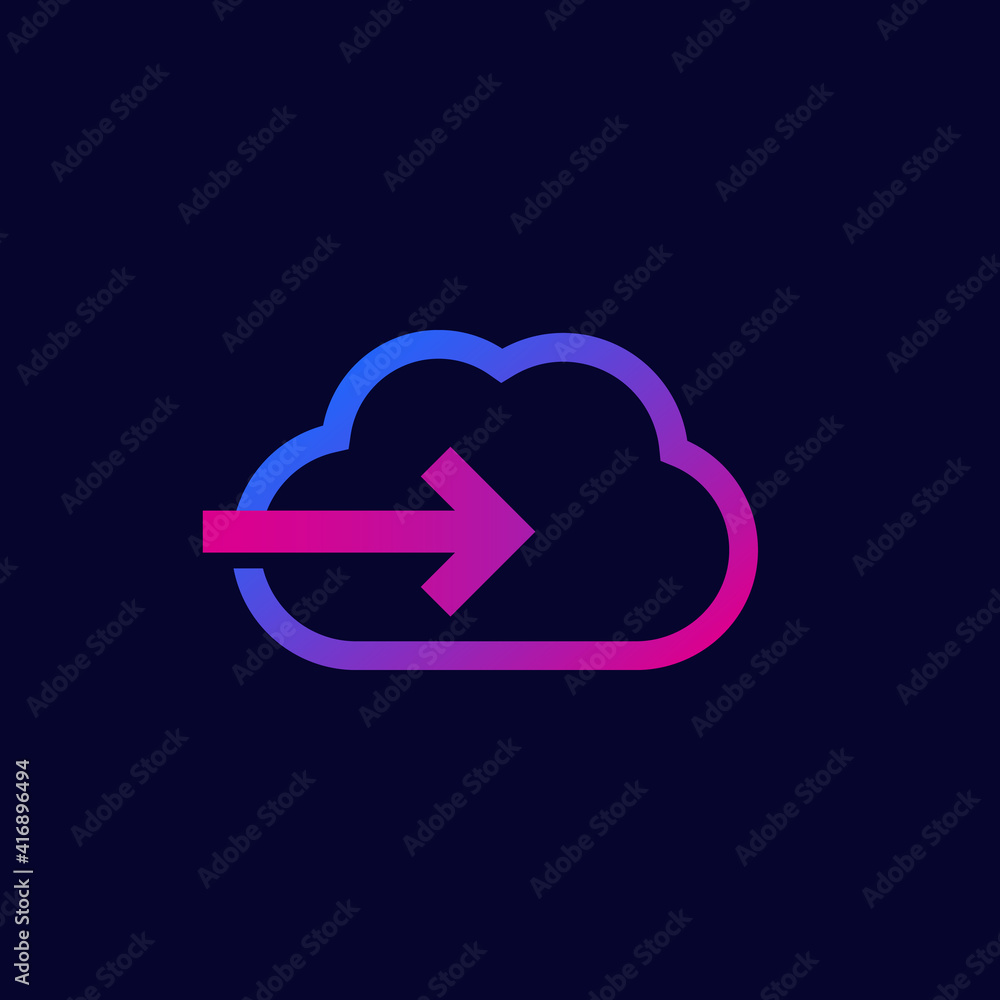 Poster send to cloud vector icon for web and apps