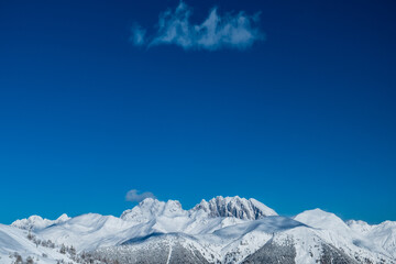 Ski mountaineering in the Mount Zoncolan ski area, Carnic Alps, Friuli-Venezia Giulia, Italy