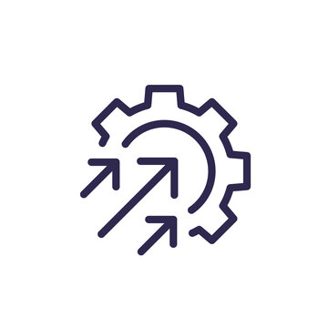 efficiency and production growth line icon