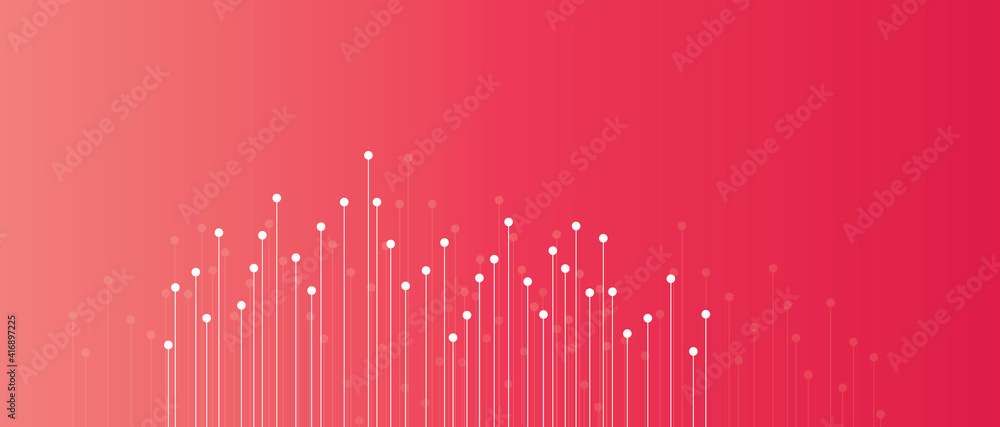 Poster abstract background with lines and dots