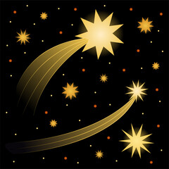 Naklejka premium Simple glowing vector stars in the night sky.