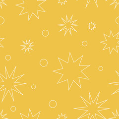 Simple vector stars. Seamless pattern on a light