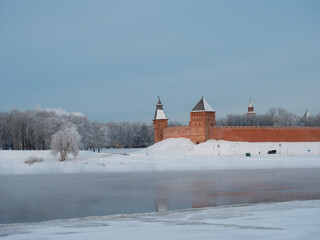 a Russian Kremlin in Winter