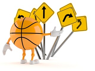 Basketball character confused with road signs