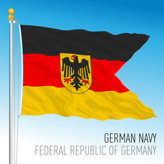 German Navy flag, federal state of Germany, europe, vector illustration