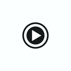 Play button icon in trendy flat style isolated on grey background. Play symbol for your web site design, logo, app, UI. Vector illustration