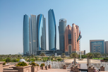 Fototapeta na wymiar Etihad Towers in Abu Dhabi in den Vereinigten Arabischen Emiraten