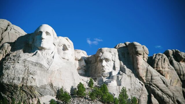 Amazing panoramic view of Mount Rushmore in summer season