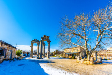 The Monumental City Gate of ( Uzuncaburc ) Ancient City in Mersin Province 