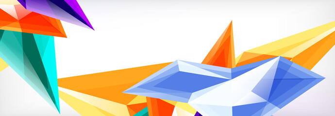 Vector 3d triangles and pyramids abstract background for business or technology presentations, internet posters or web brochure covers