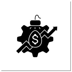 Incubator services glyph icon. Favorable environment for new businesses. Pointers grow up. Business concept. Filled flat sign. Isolated silhouette vector illustration