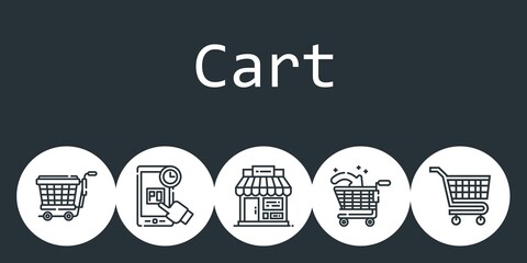 cart background concept with cart icons. Icons related online shopping, shop, carts, shopping cart, trolley