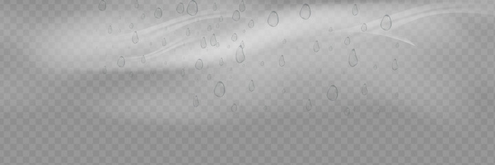 Rain and wind on a transparent background. White gradient decorative element.vector illustration.