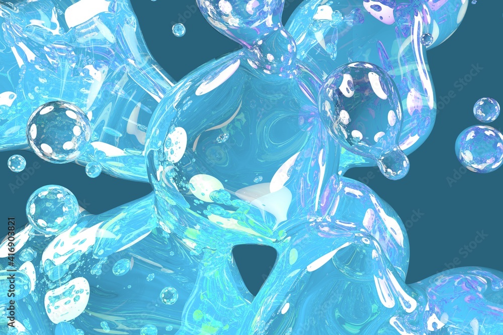 Poster creative soft focus soap glossy and shiny slime of liquid abstract gradient texture or background 3d