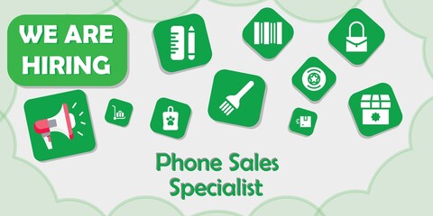 Fototapeta na wymiar we are hiring phone sales specialist vector illustration