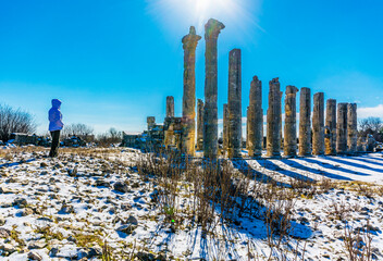 The Temple of Zeus of Diokaesareia ( Uzuncaburc ) Ancient City in Mersin