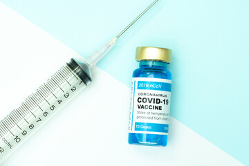 Coronavirus vaccine with medical health care concept.