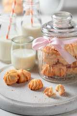 Sweet butter cookies made of butter and sugar