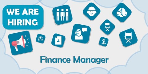 we are hiring finance manager vector illustration