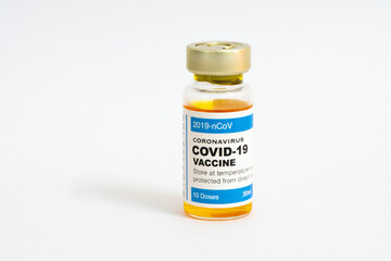 Coronavirus vaccine with medical health care concept.
