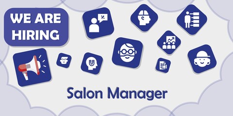 we are hiring salon manager vector illustration