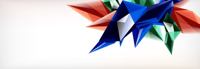 Vector 3d triangles and pyramids abstract background for business or technology presentations, internet posters or web brochure covers